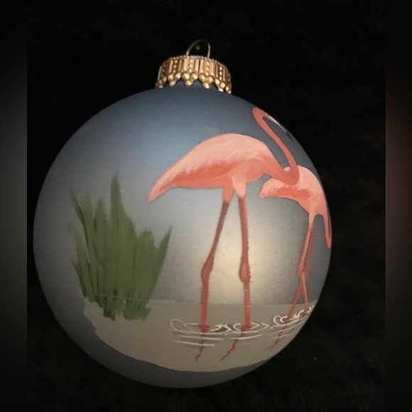 Marcia Poling hand painted flamingo ornament - Picture 2 of 4
